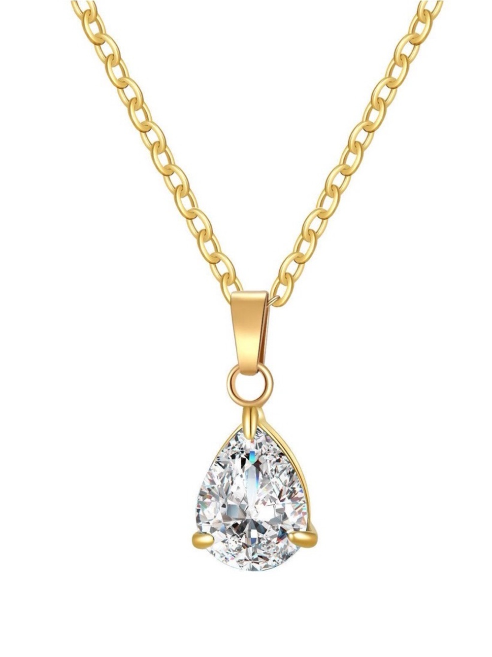 SMJ022 | Elegant Pear Cut Crystal Necklace